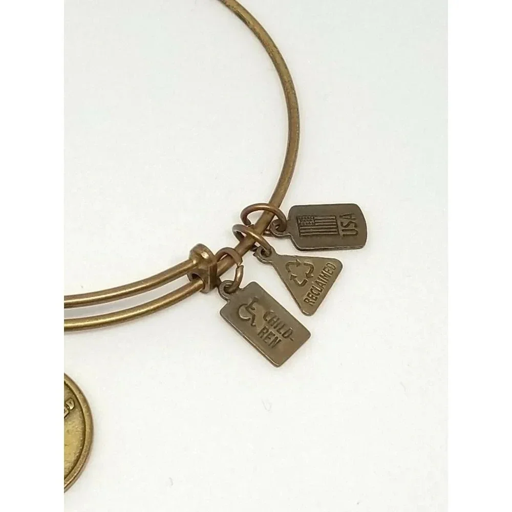 Wind & Fire Mystic Drawbridge Charm Gold Expandable Bangle Bracelet Made In USA - Picture 3 of 4